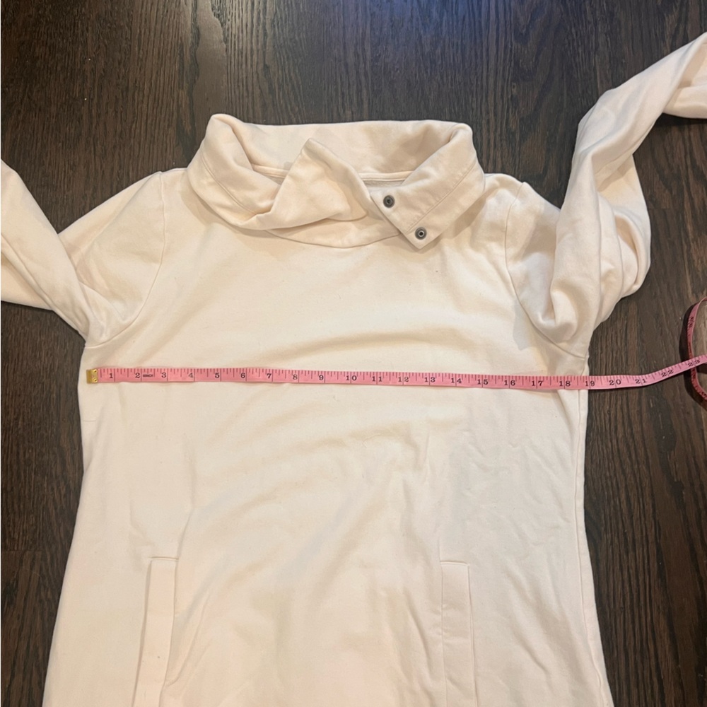 NWOT Lucy Cream Cowel Neck Buttoned Long Sleeve Hoodie - Picture 7 of 9